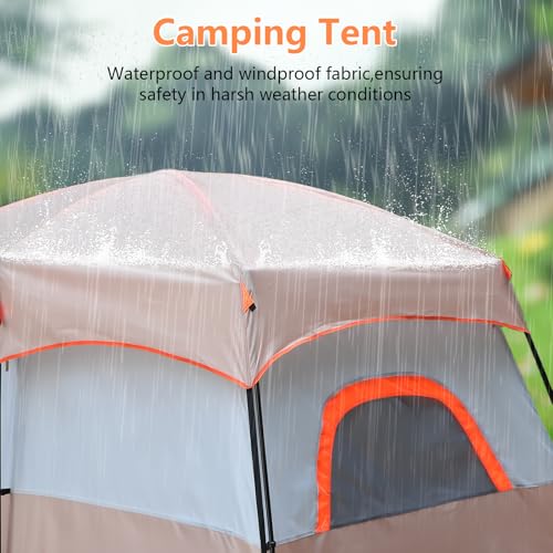 Abaodam Casa de Campaña Familiar para 5-8 Personas, Tienda de Camping Impermeable 210D Reforzada con Vestíbulo y Toldo, Carpa Resistente con Alfombra, Ideal para Playa, Montaña y Jardín