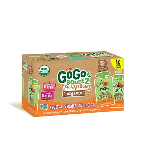 GoGo Organic Applesauce Pouches 20 Count Variety (Fruit & Veggiez Variety)
