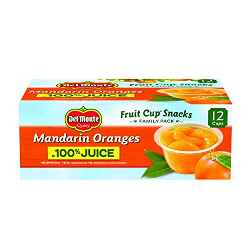 Del Monte Mandarin Orange in 100 Juice Snack Cups, 4Ounce Cups (Pack