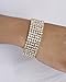 JOTW Goldtone with Clear Bridal Six Row Iced Out Elastic Stretch Bracelet (S-3388)