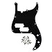 IKN 3Ply Black P Bass Pickguard Scratch Plate Pick Guard with Screws for Precision Bass Guitar Modern Style, 13 Holes