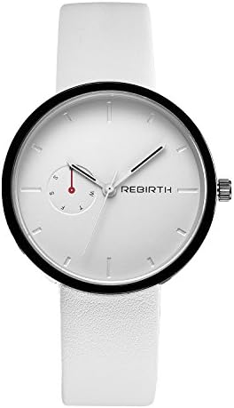 SMEETO Simple Quartz Watch Women Fashion Analog Decoration Dial Leather - White