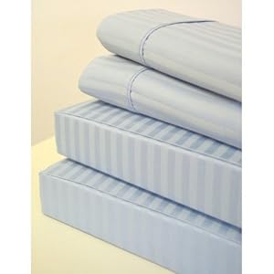Amazon.com: Stripes Light Blue 600 Thread Count Olympic