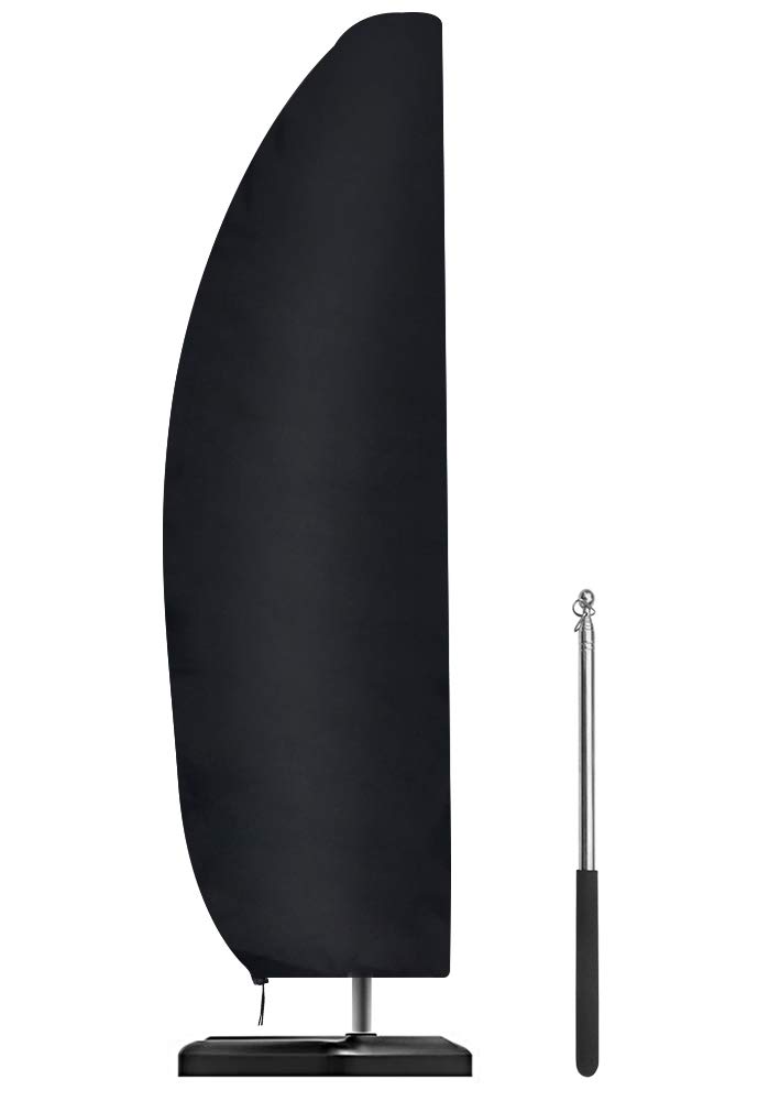 Parasol Cover Waterproof, Patio Large Cantilever Umbrella Cover-210D Heavy Duty Oxford Fabric with Zip&Storage Bag, Waterproof/Dustproof/Weather-proof/UV-Resistant (265x 40x70/50 cm)