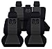 Fits 2012 to 2018 Dodge Ram Front and Rear Ram Seat Covers 22 Color Options (40-60 Rear with Armest, Black Charcoal)