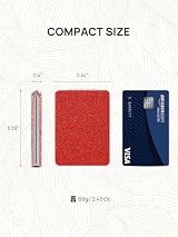 OMIRO Compact Mirror Glitter PU Red 1X 3X Magnification Ultra Portable Purse view 5
