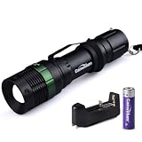 Canwelum High-power Rechargeable Zoom Cree LED Flashlight, Strobe Flashlight, Outdoor LED Torch Light (A Complete Set with Battery and Charger)