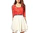 Little Hand Womens Prom Casual Mini Short Chiffon Stripe Stitching Lace Dress