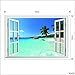 Large Removable Beach Sea 3D Window Decal Wall Sticker Home Decor Exotic Beach View Art Wallpaper Mural