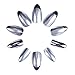 Ejiubas 24 Pcs Silvery Matte and Metalic Finish Full Cover Talone Medium False Nail Tips