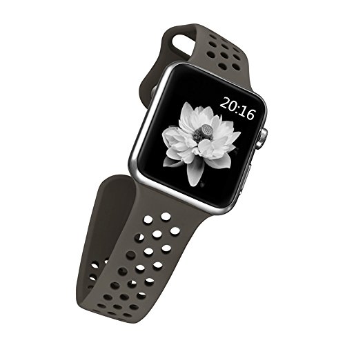 top4cus 42mm Soft Silicone Replacement Sport Strap iWatch Band for Apple Watch 42mm Edition & Sport & Apple watch NIKE Series 1 and Series 2 - Small/Medium - Nike Special Cocoa