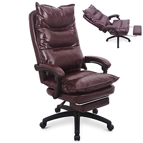 Ergonomic PU Leather Executive Office Chair Desk Task Computer Chair Swivel High Back Chair - Thumbnail 5