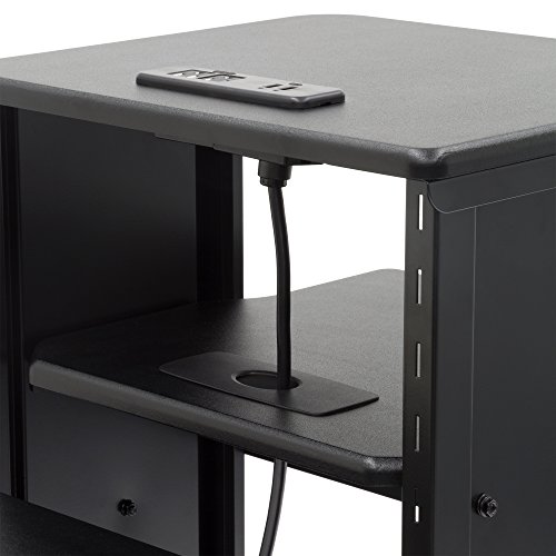 Norwood Commercial Furniture NOR-TY1000BK-SO Laptop Caddy Cart Presentation Station, black