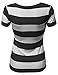 Awesome21 Women's Wide Stripe Short Sleeve Tee Shorts