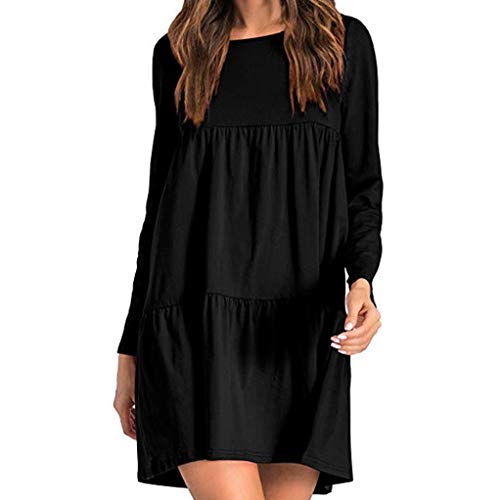 Women Dress,Dainzuy Ladies Long Sleeve O-Neck Mini A-Line Dress