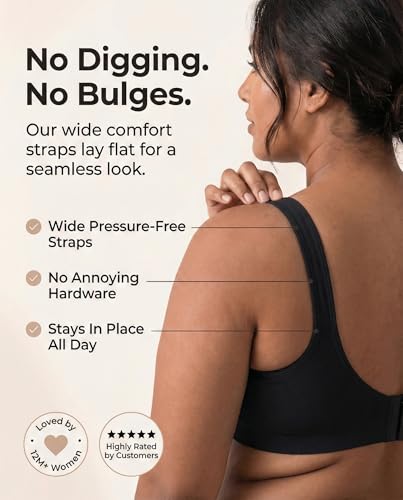 SHAPERMINT Wireless Bras for Women - Full Support Seamless Bralette, Compression Sports Bra, Wirefree Bra