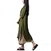 Romacci Women Casual Maxi Dress Vintage Chinese Style Layers Loose Boho Long Dress Army Green