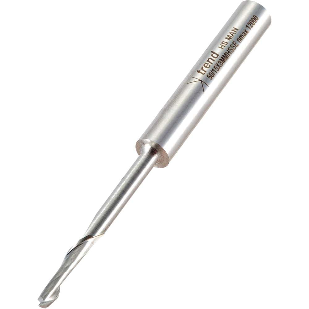 Trend Professional Helical Plunge Cutter, 8mm Shank, 4mm Cut Diameter & 16mm Cut Length, High Speed Steel, 50/15X8MMHSSE
