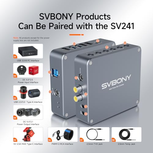 Svbony SV241 telescopio administración Caja de energía para adultos, accesorio para telescopio, USB 3.0 + CC fotografía astronómica adaptador de controlador, para fotografía de cielo profundo