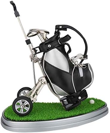 10L0L Golf Pens with Golf Bag Holder,Novelty Gifts with 3 Pieces Aluminum Pen Office Desk Golf Bag Pencil Holder for Men Fathers Day,Golf Souvenirs Unique Gifts for Golfer Fans Coworker