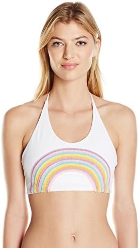 Lolli Women's Bright Halter Top Bikini with Rainbow Embroidery
