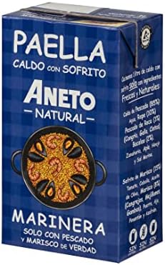 100% Natural - Caldo para Paella de Pescado y Marisco - caja de 6 unidades de 1L