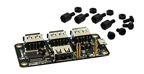 MakerSpot 4-Port Stackable USB Hub HAT for Raspberry Pi Zero V1.3 with 2.4A Power Supply & 1.5m Micro USB Cable with On Off Switch