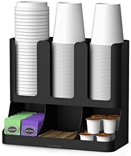 Flume' 6 Compartment Upright Coffee Condiment and Cups Organizer