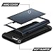 iPhone 6S Plus Case, SAMONPOW Hybrid iPhone 6 Plus Wallet Case Card Holder Shell Heavy Duty Protection Defender Shockproof Anti-Scratch Soft Rubber Bumper Cover Case for iPhone 6/6S Plus -Dark Blue