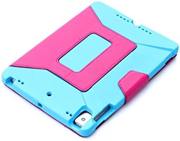 iPad air case,iPad air 2 case,iPad pro 9.7 case for Kids, Tinkle ONE Lightweight Shockproof New iPad 2017 Case EVA Foam with Leather Material Protective Stand Cover Carry Case (Blue + Pink)