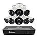 Swann 8 Channel 8 Camera Security System, Wired Surveillance 4K Ultra HD NVR 2TB HDD, Audio Capture, Indoor/Outdoor, Night Vision + Heat & Motion Detection, Google Assistant + Alexa, SWNVK-885808