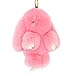 ACTLATI Soft Cute Bunny Charm Ring Keyfob Rabbit Fur Keyring Fluffy Pompom Keychain Decoration Pink