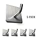 Mosilveron Self-Adhesive Towel Hooks, Wall Hooks, Key Holders, Non-Drill Hanging Solution, for Office/Kitchen/Bedroom/Bathroom, Anti-Fingerprint Stainless Steel 304, Ø 6mm Hook (Silver)