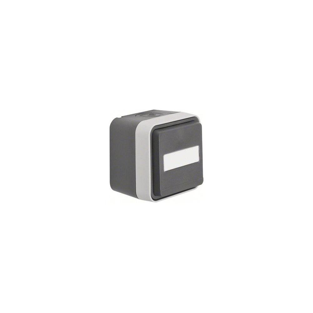 Berker Protective contact socket with hinged cover, surface-mounted, W.1 grey, light grey, 47413515