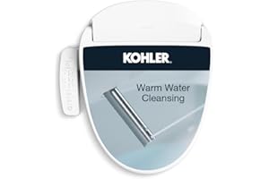 Kohler PureWash E580 Elongated Bidet Toilet Seat, White, Quiet-Close Lid Prevents Slamming, Self-Cleaning Wand, Adjustable Water Pressure with Multiple Cleansing Options