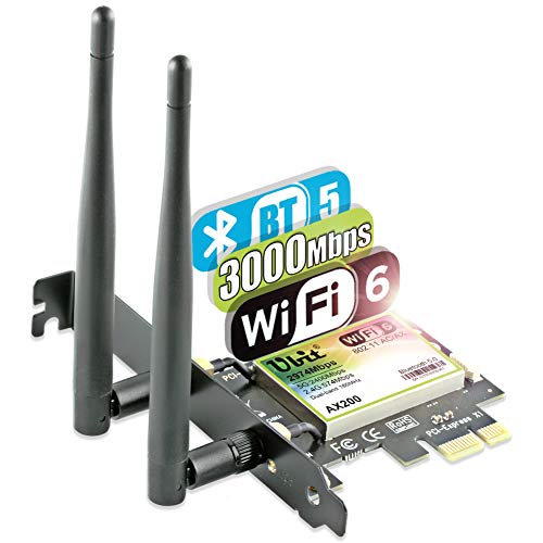 Ubit-AX-WiFi-6-Banda-Dual-2974-Mbps-AX200-PCIE-Tarjeta-de-Red-WiFi-inalmbrica-con-Bluetooth-50-MU-MIMO-OFDMA-Latencia-Ultrabaja