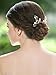 Yean Leaf Bridal Hair Pins Pearl Wedding Hair Clips Bride Hair Accessories for Women and Girls (Set of 2) (Gold)