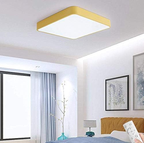 Lakiq Modern Dimmable Led Flush Mount Ceiling Light Fixture With Remote Acrylic Bedroom Led Ceiling Lamp Close To Ceiling Lighting For Living Room Hallway Kids Roomyellow195stepless Dimming