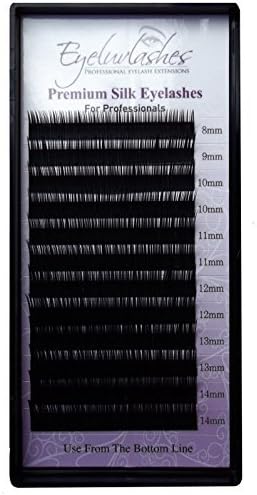 Silk Individual Eyelash Extension Tray J CURL 0.30mm Thickness (super thick) x 8-14mm Mix Lengths for Individual Eyelash Extensions EYELUVLASHES by Eyeluvlashes