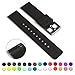 GadgetWraps 14mm Silicone Watch Band Strap with Quick Release Pins – Compatible with Pebble, Fossil, Skagen, Wristology - 14mm Quick Release Watch Band (Black, 14mm)