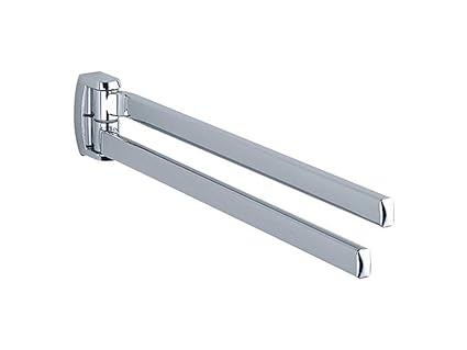 Keuco Handtuchhalter Elegance 2-armig (schwenkbar, Farbe chrom, Länge 450 mm, gewölbte Form, für Badezimmer) 01618010000
