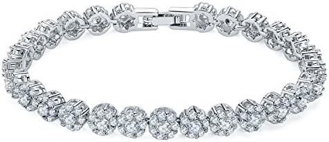 CARSINEL A forever love White Gold Plated Tennis Bracelet with White Cubic Zirconia Stones for my lover