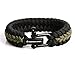 The Friendly Swede Paracord Bracelet with Microcord and D-Shackle - Adjustable Size (Army Green Small)