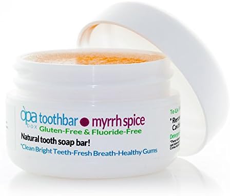 Myrrh Spice, Natural Tooth Soap Bar in a Jar • Opa Toothbar (1oz)