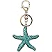 Bolbove Pretty Sparkling Starfish Keychain Keyring Crystal Rhinestones Purse Pendant Handbag Charm (Blue)
