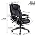 REFICCER Bonded Leather Office Chair - Adjustable Built-in Lumbar Support and Tilt Angle High Back Executive Computer Desk Chair for Office Workers & Students (Black)