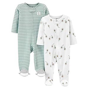 Simple Joys by Carter’s Baby 2-Pack 2-Way Zip Thermal Footed Sleep and Play uniseks-baby baby- en peuter-pyjama’s