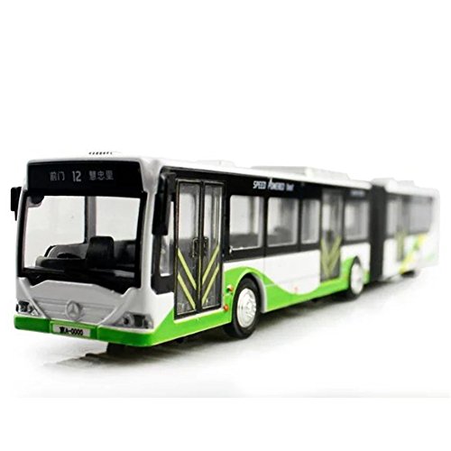 Bovillo 3c Green with White Bus Metal Die Castal Model Gift for Kids Playsets