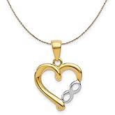 The Black Bow 14k Yellow Gold and Rhodium Infinity Heart Necklace