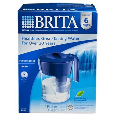 Brita classic pitcher, 6 cup, navy blue